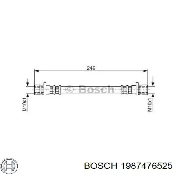 Задний тормозной шланг 1987476525 Bosch