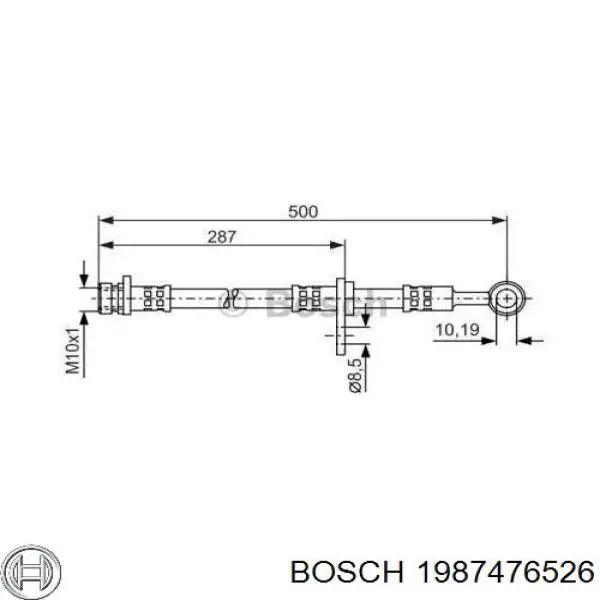 Шланг тормозной передний 1987476526 Bosch