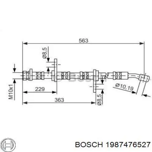 Задний тормозной шланг 1987476527 Bosch