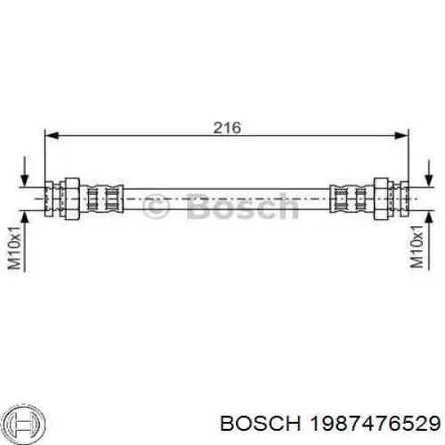 Задний тормозной шланг 1987476529 Bosch