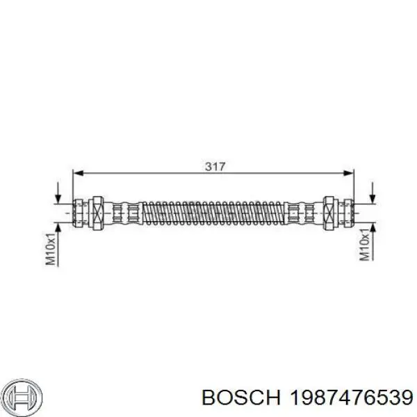 Шланг тормозной передний 1987476539 Bosch