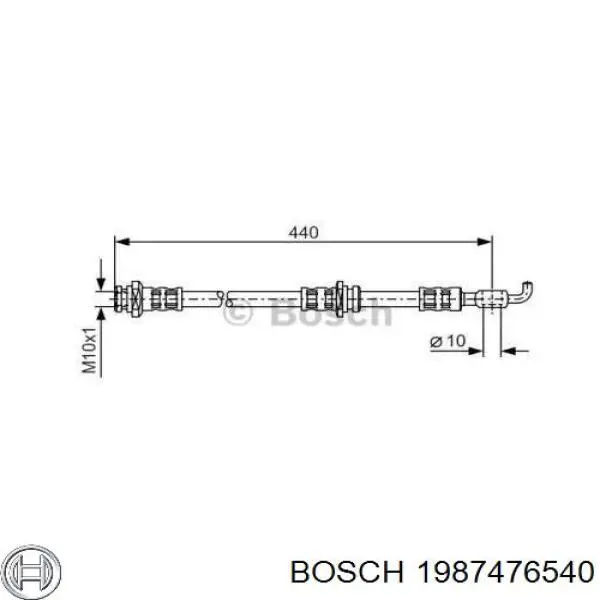 Шланг тормозной передний 1987476540 Bosch