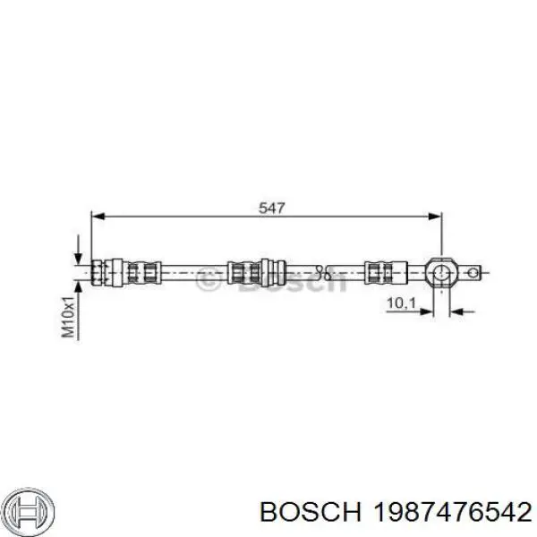 1987476542 Bosch шланг тормозной передний