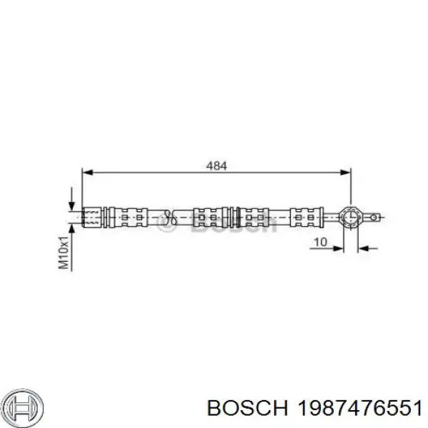 Купить 1987476551 Bosch Шланг тормозной передний левый