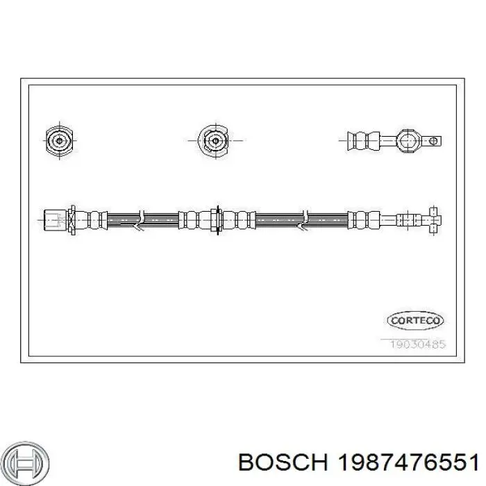 Шланг тормозной передний, левый Bosch 1987476551 цена, от 16.95 USD