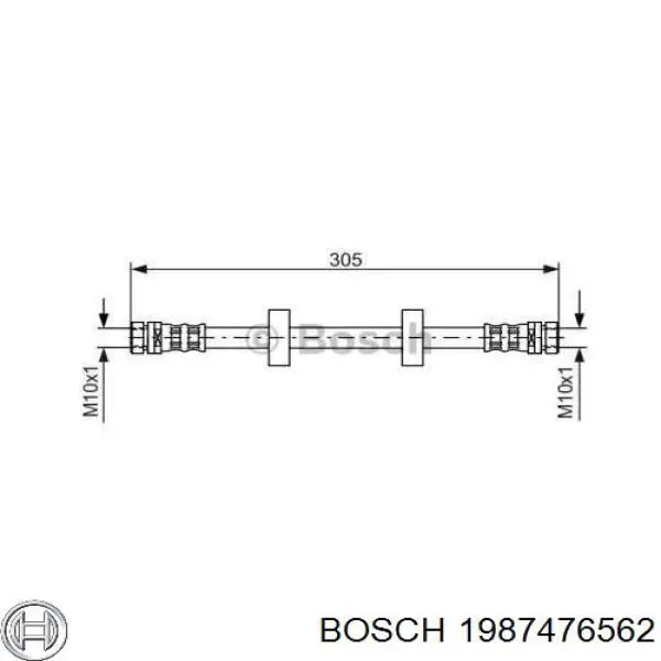 Задний тормозной шланг 1987476562 Bosch