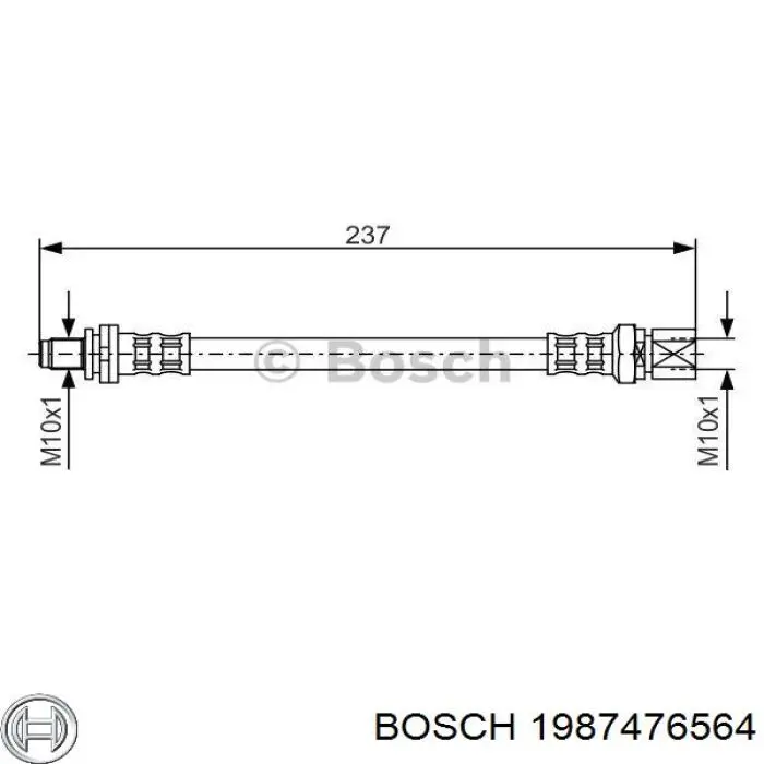 1987476564 Bosch шланг тормозной задний