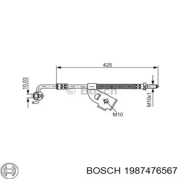 1987476567 Bosch шланг тормозной передний правый