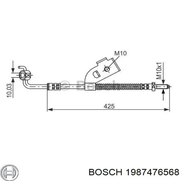 Шланг тормозной передний левый Bosch 1987476568