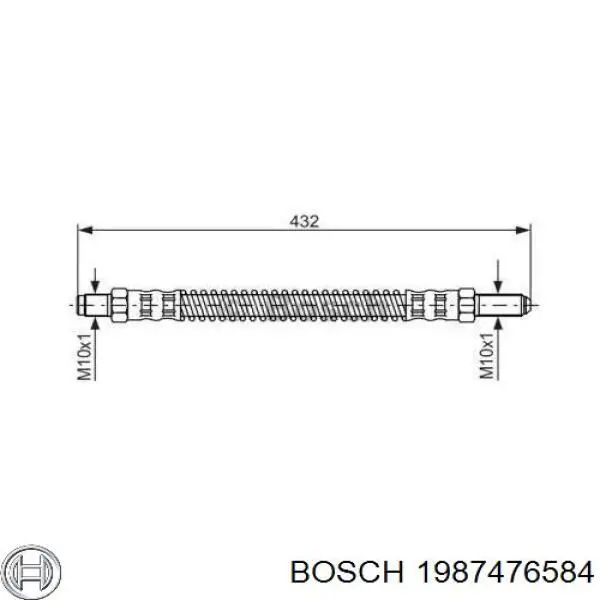 Задний тормозной шланг 1987476584 Bosch