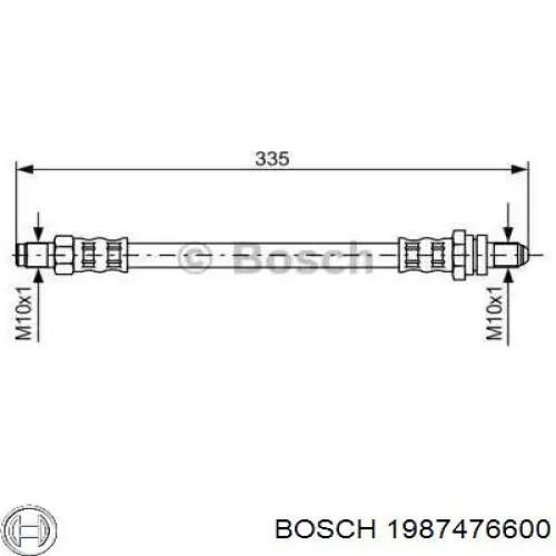 1987476600 Bosch шланг тормозной задний
