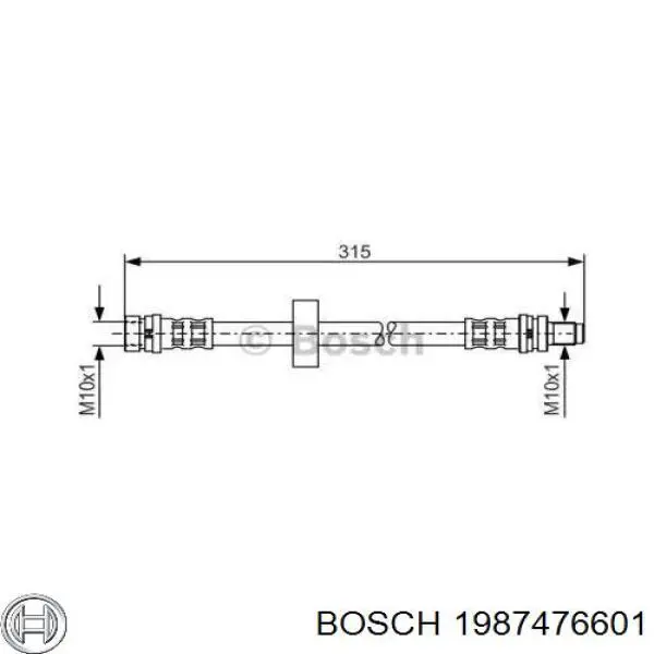 1987476601 Bosch шланг тормозной задний