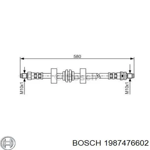 Задний тормозной шланг 1987476602 Bosch