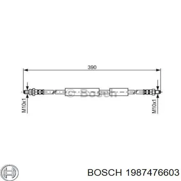 1987476603 Bosch шланг тормозной задний