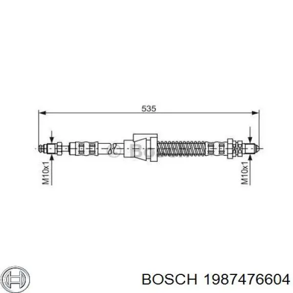 1 987 476 604 Bosch шланг тормозной передний левый