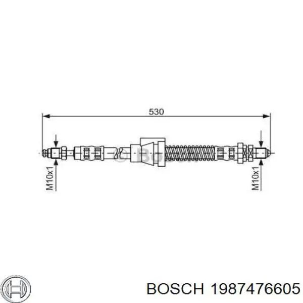 1987476605 Bosch шланг тормозной передний правый