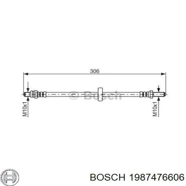 1987476606 Bosch шланг тормозной задний левый