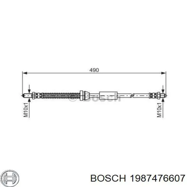 Задний тормозной шланг 1987476607 Bosch