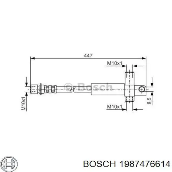 Задний тормозной шланг 1987476614 Bosch