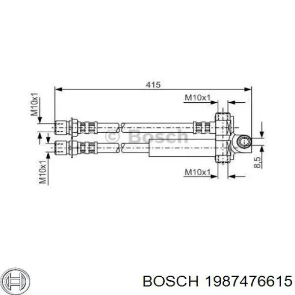 Задний тормозной шланг 1987476615 Bosch