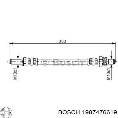 Задний тормозной шланг 1987476619 Bosch