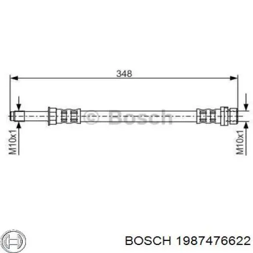 1987476622 Bosch шланг тормозной задний