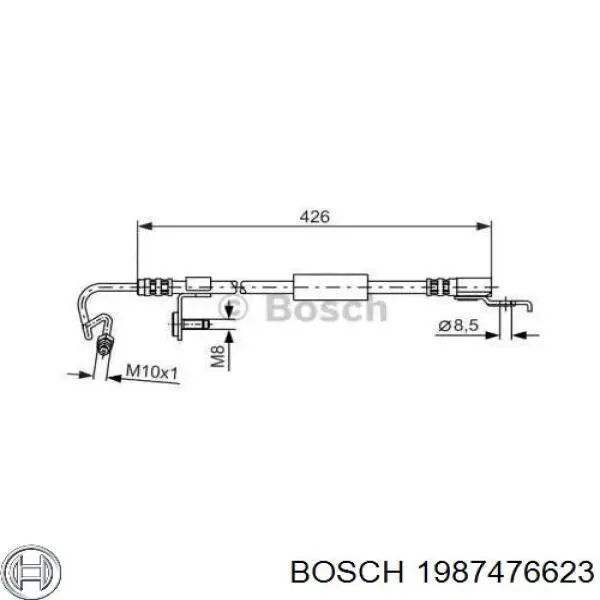 Шланг тормозной задний левый 1987476623 Bosch