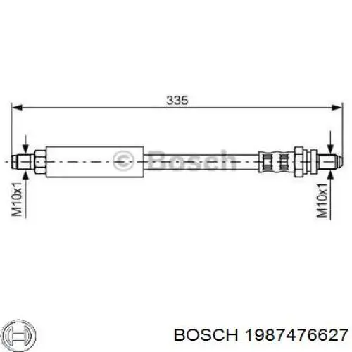 1987476627 Bosch шланг тормозной задний