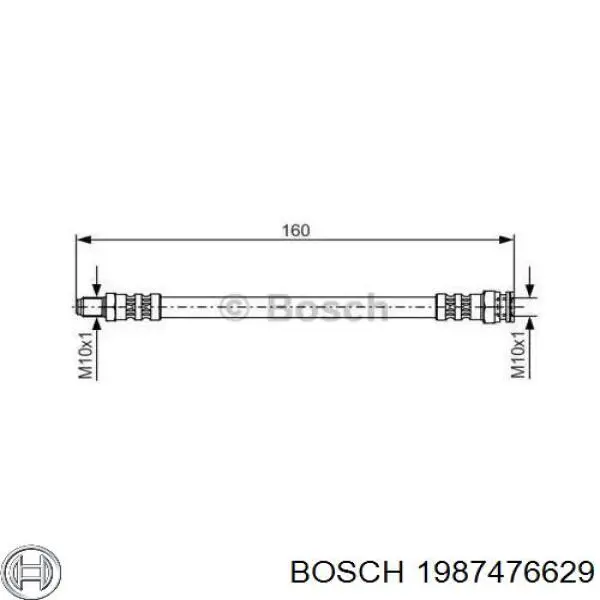 1987476629 Bosch шланг тормозной задний