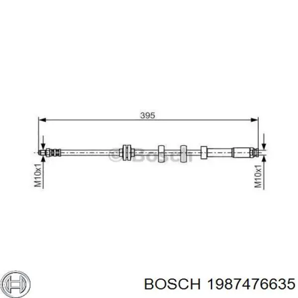 Шланг тормозной передний правый 1987476635 Bosch