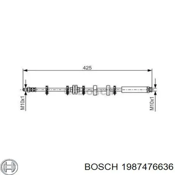1987476636 Bosch шланг тормозной передний левый