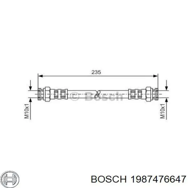 Задний тормозной шланг 1987476647 Bosch