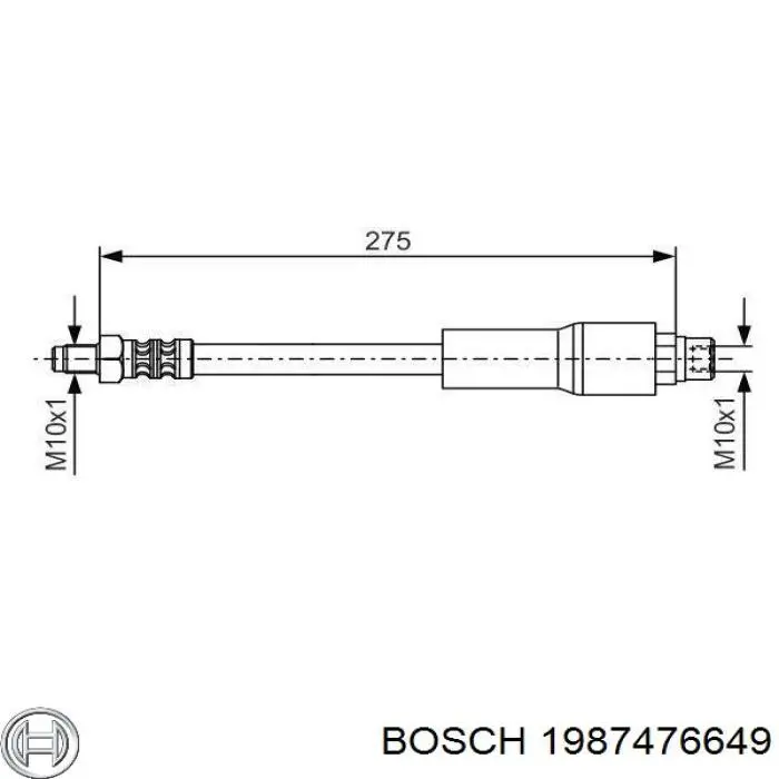 1987476649 Bosch шланг тормозной задний