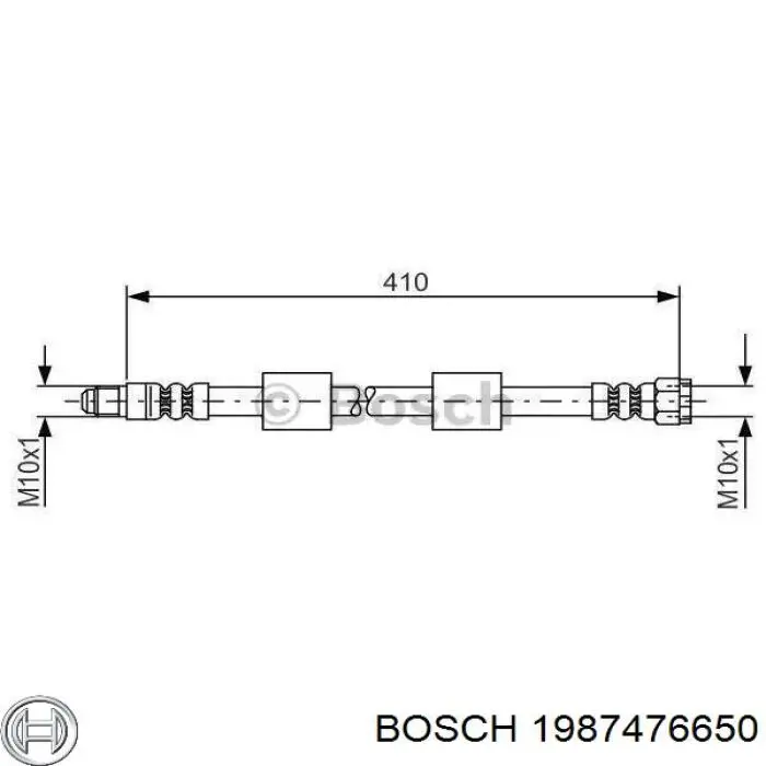 Шланг тормозной передний Bosch 1987476650