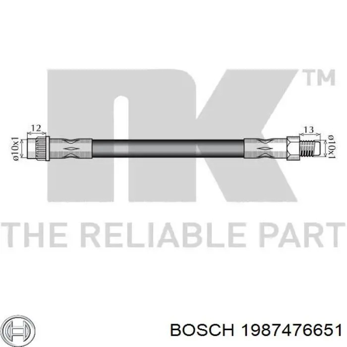 1987476651 Bosch Гибкая тормозная трубка передняя