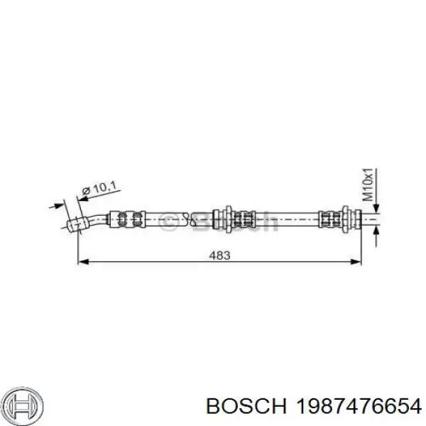 Шланг тормозной передний 1987476654 Bosch