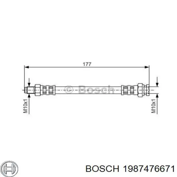 Задний тормозной шланг 1987476671 Bosch