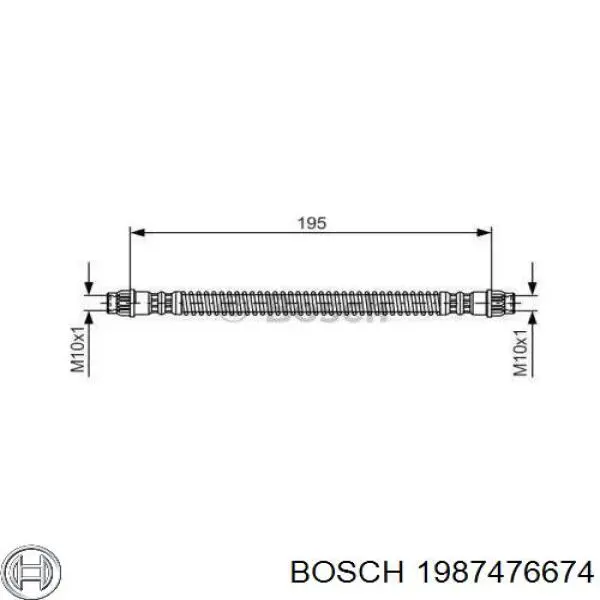 Задний тормозной шланг 1987476674 Bosch