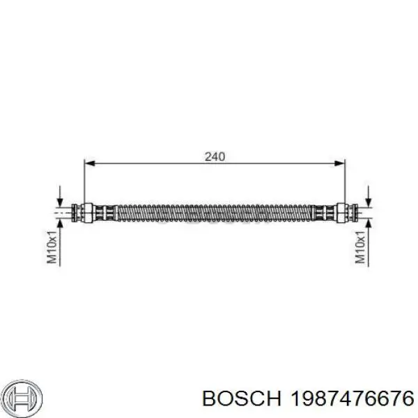 Шланг тормозной задний правый 1987476676 Bosch