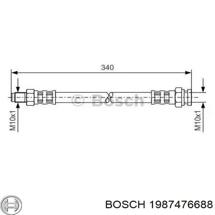 Шланг тормозной Bosch 1987476688 цена, от 9.36 USD