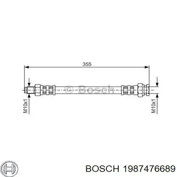 Задний тормозной шланг 1987476689 Bosch