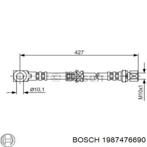 Шланг тормозной передний 1987476690 Bosch