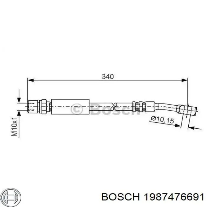 1987476691 Bosch шланг тормозной передний