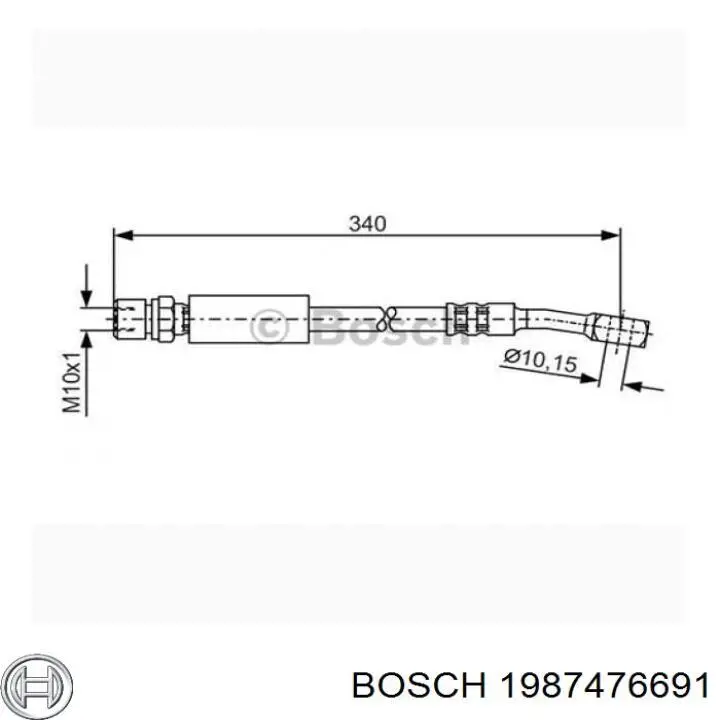 Latiguillo de freno delantero 1987476691 Bosch