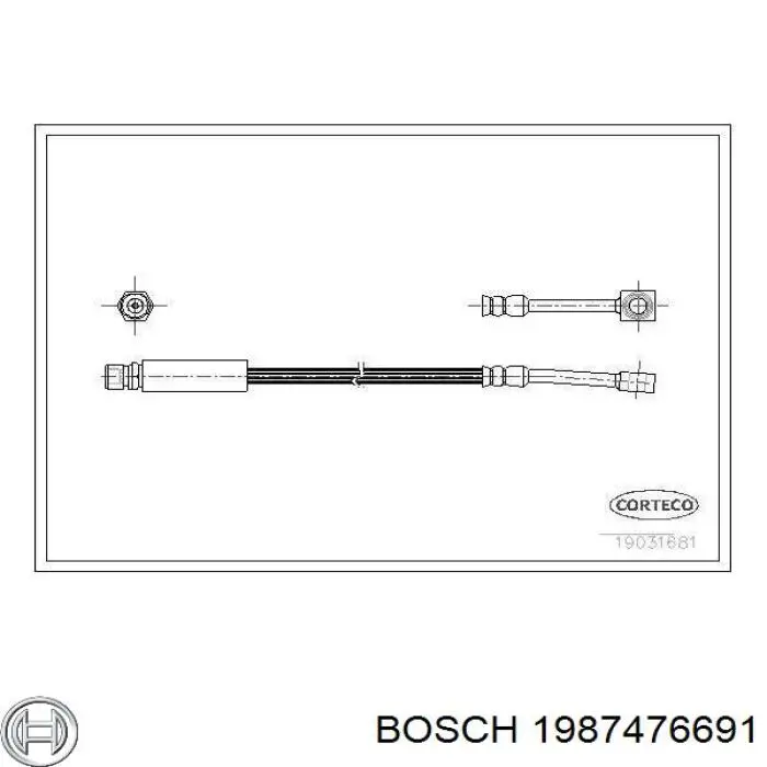 Шланг тормозной передний Bosch 1987476691