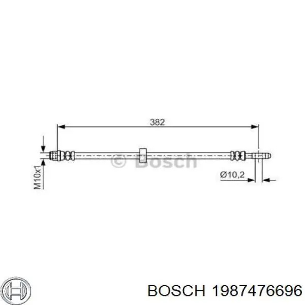 1987476696 Bosch шланг тормозной передний