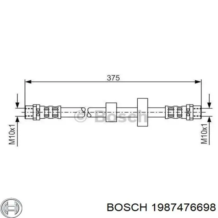 Шланг тормозной передний BOSCH 1987476698