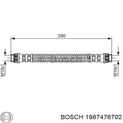 1987476702 Bosch шланг тормозной задний