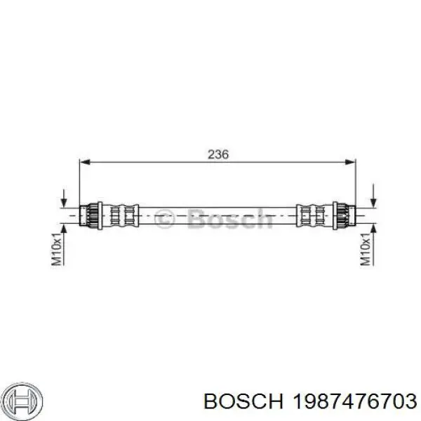 Задний тормозной шланг 1987476703 Bosch