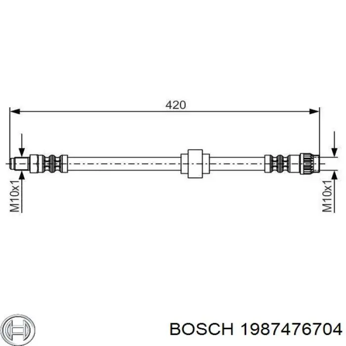 1987476704 Bosch шланг тормозной передний